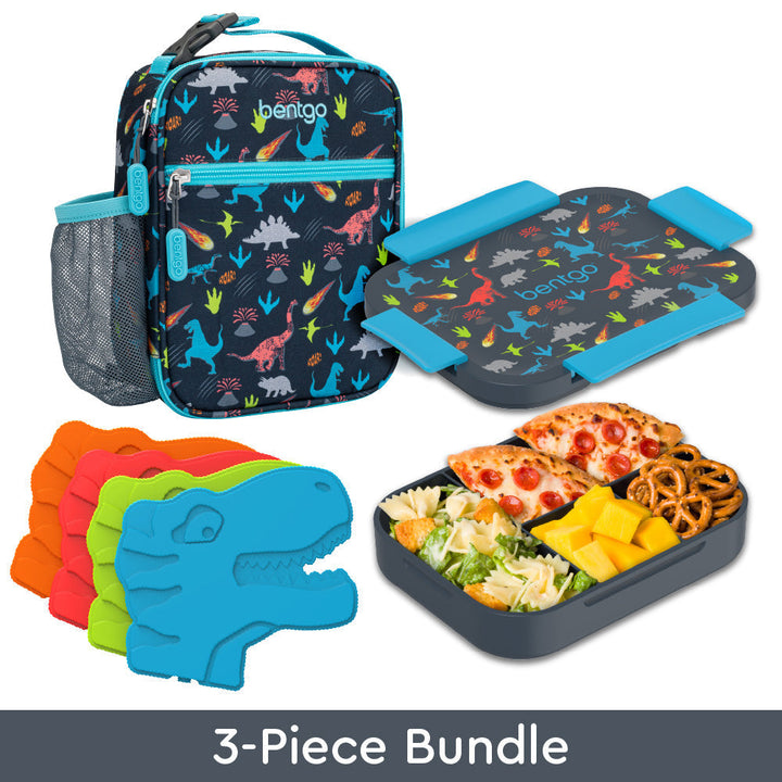 Bentgo Kids Snap & Go Lunch Box, Insulated Lunch Tote, & Ice Packs Q7