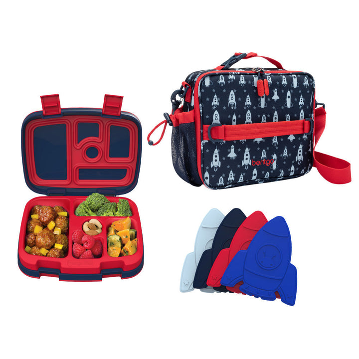 Bentgo Kids Prints Lunch Box, Lunch Bag, & Ice Packs D3